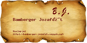 Bamberger Jozafát névjegykártya